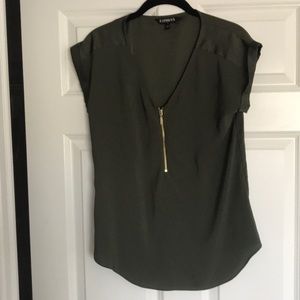 Army green satin dress shirt
